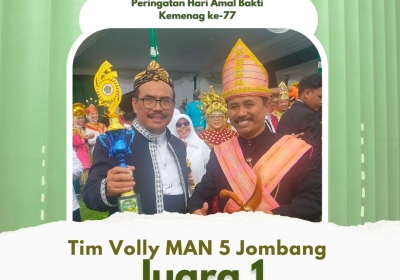 Tim Bola Volly MAN 5 Jombang dalam rangka HAB Kemenag 